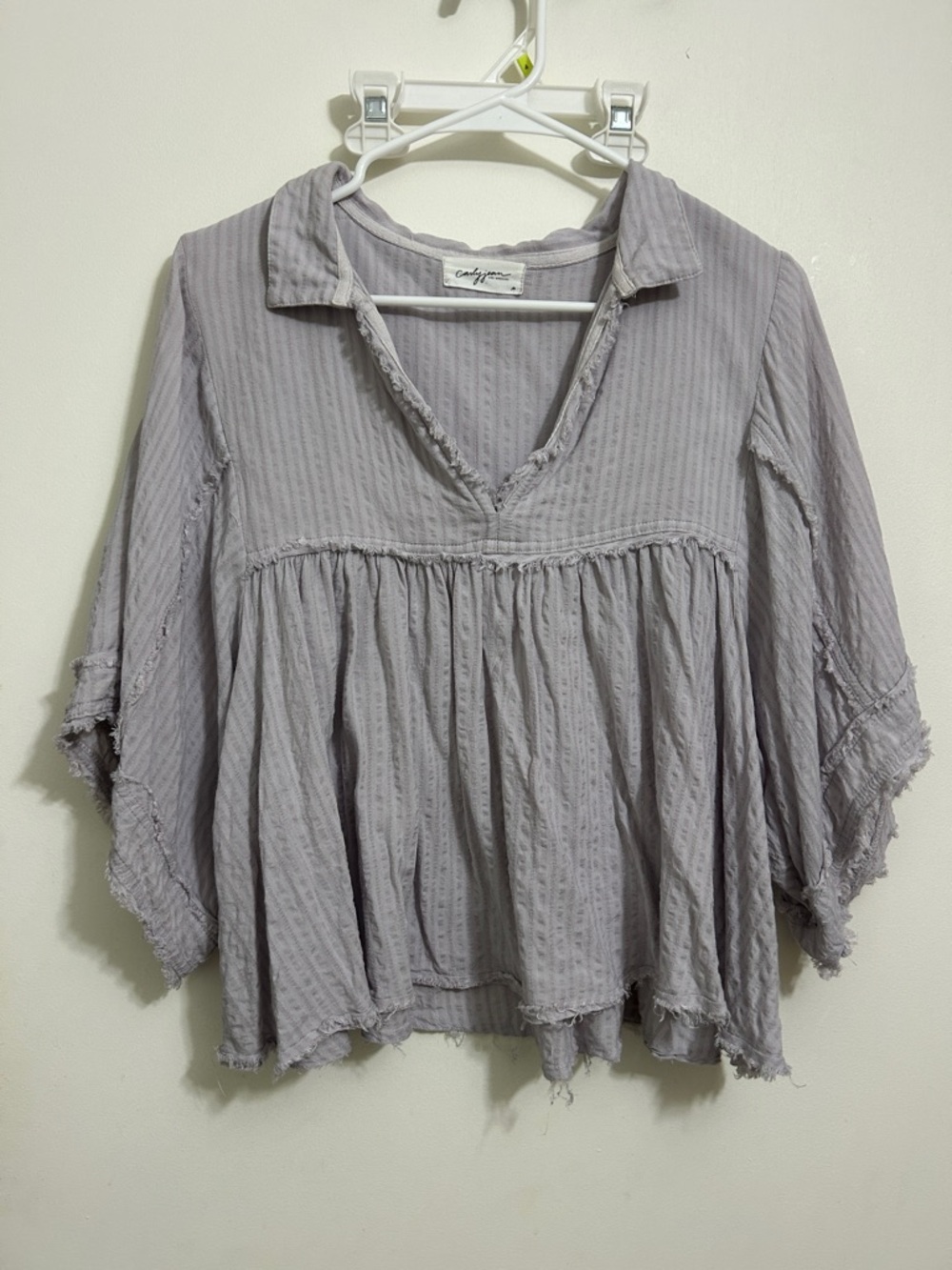 Carly Jean Los Angeles Light purple boho top